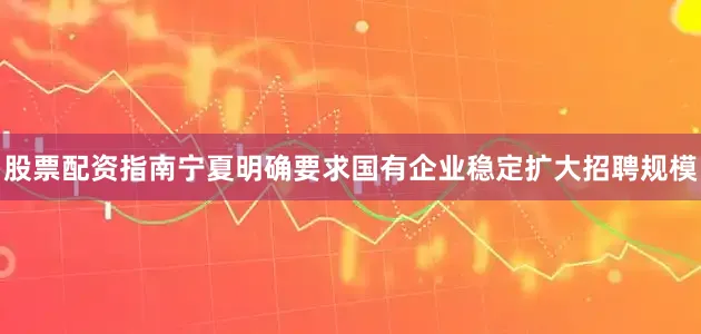 股票配资指南宁夏明确要求国有企业稳定扩大招聘规模